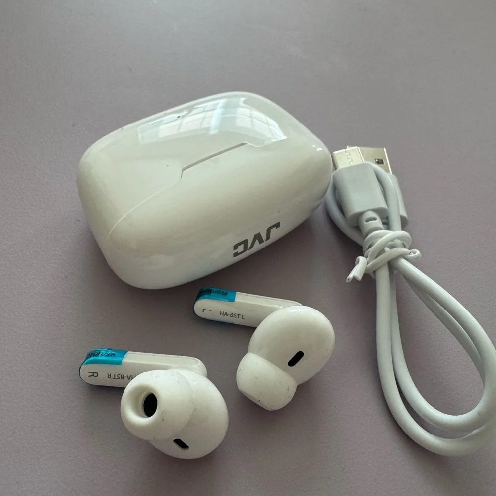 JVC True Wireless Earbuds with Charging Case — White